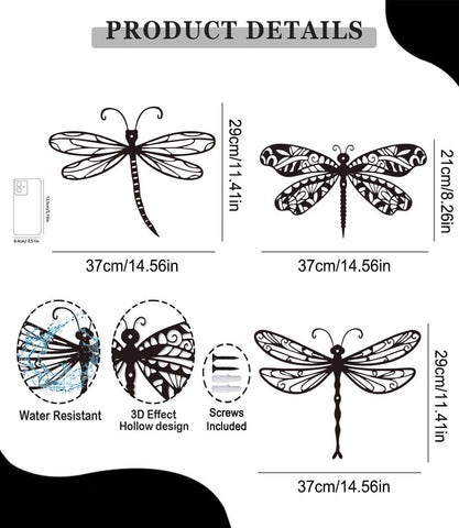 AXHoustake rustproof outdoor dragonflies art withstands weather while bringing natural charm.