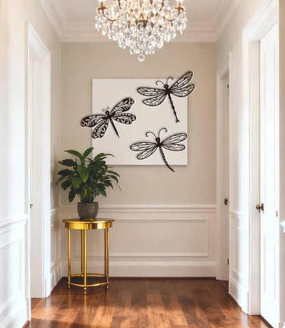 AXHoustake wall hanging dragonflies sculpture offers instant garden focal point.