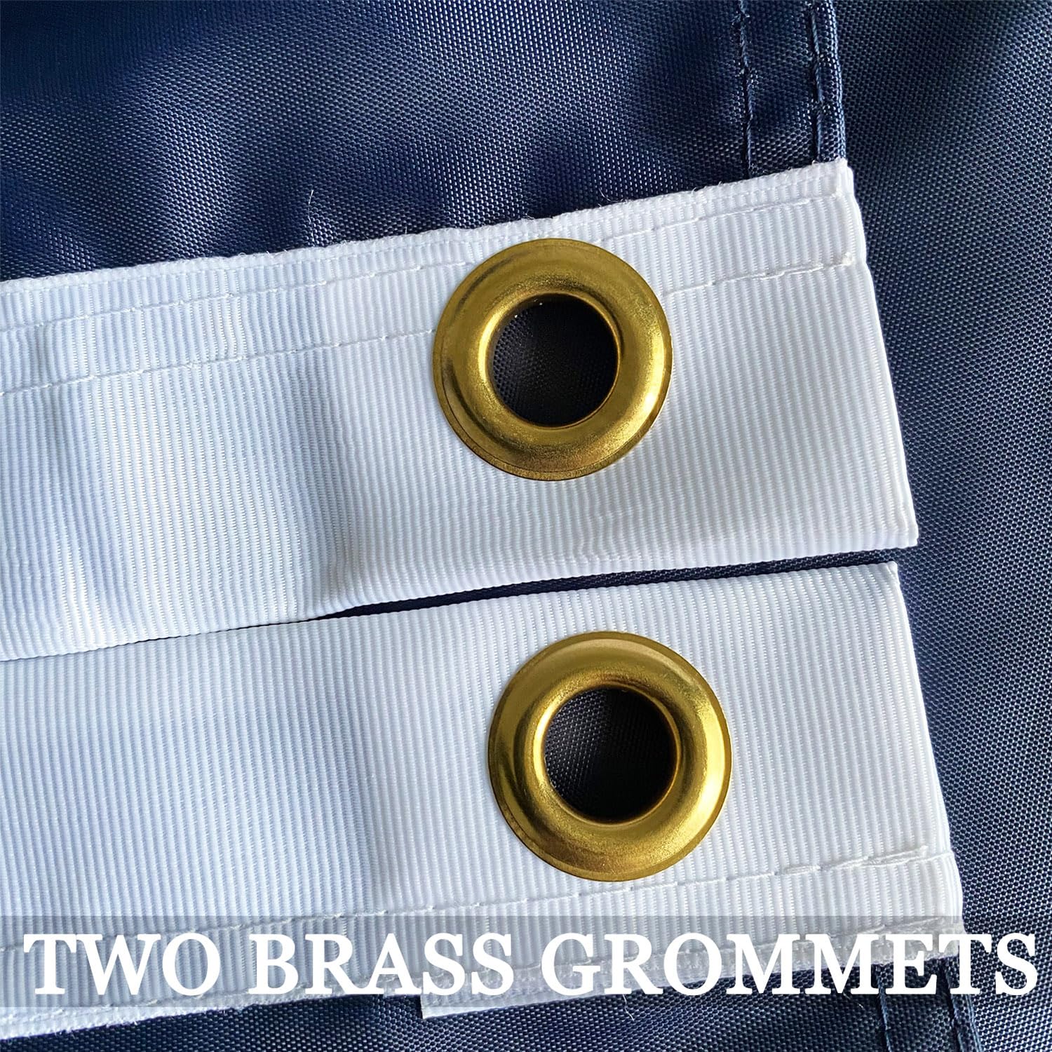 AXJBW navy flag double-sided design for clear viewing indoors or outdoors.