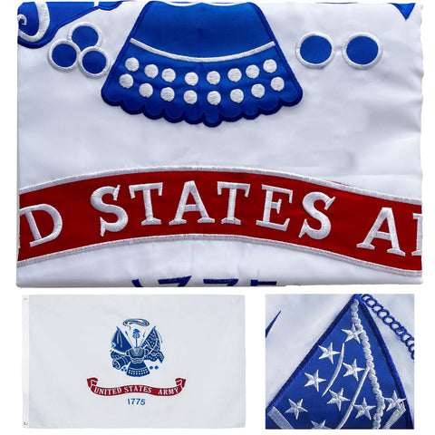 AXJBW embroidered US Army flag 3x5 showing texture and durability for ceremonies or outdoor display
