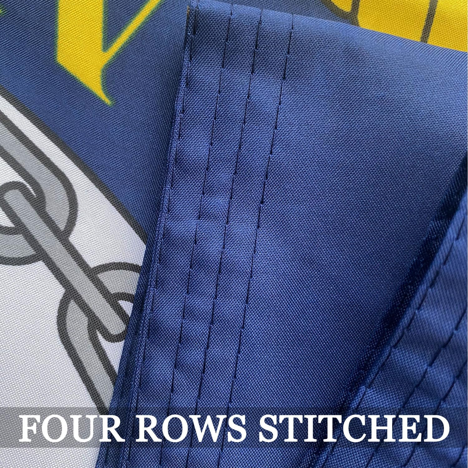 AXJBW 3x5 navy banner provides lightweight performance in breezy conditions.