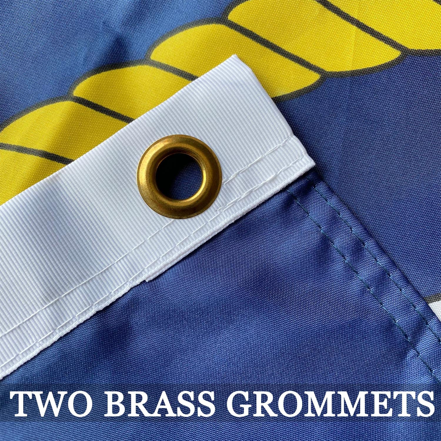 AXJBW Double-stitched navy flag with 4-row seams for long-lasting use.