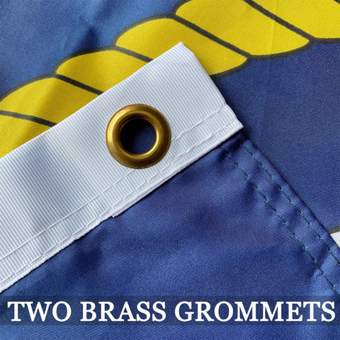 AXJBW Double-stitched navy flag with 4-row seams for long-lasting use.