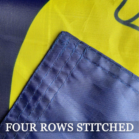AXJBW navy flag close-up highlighting sturdy brass grommets.