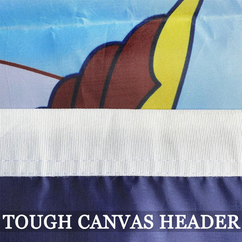 AXJBW outdoor navy flag in wind demonstrating visibility.