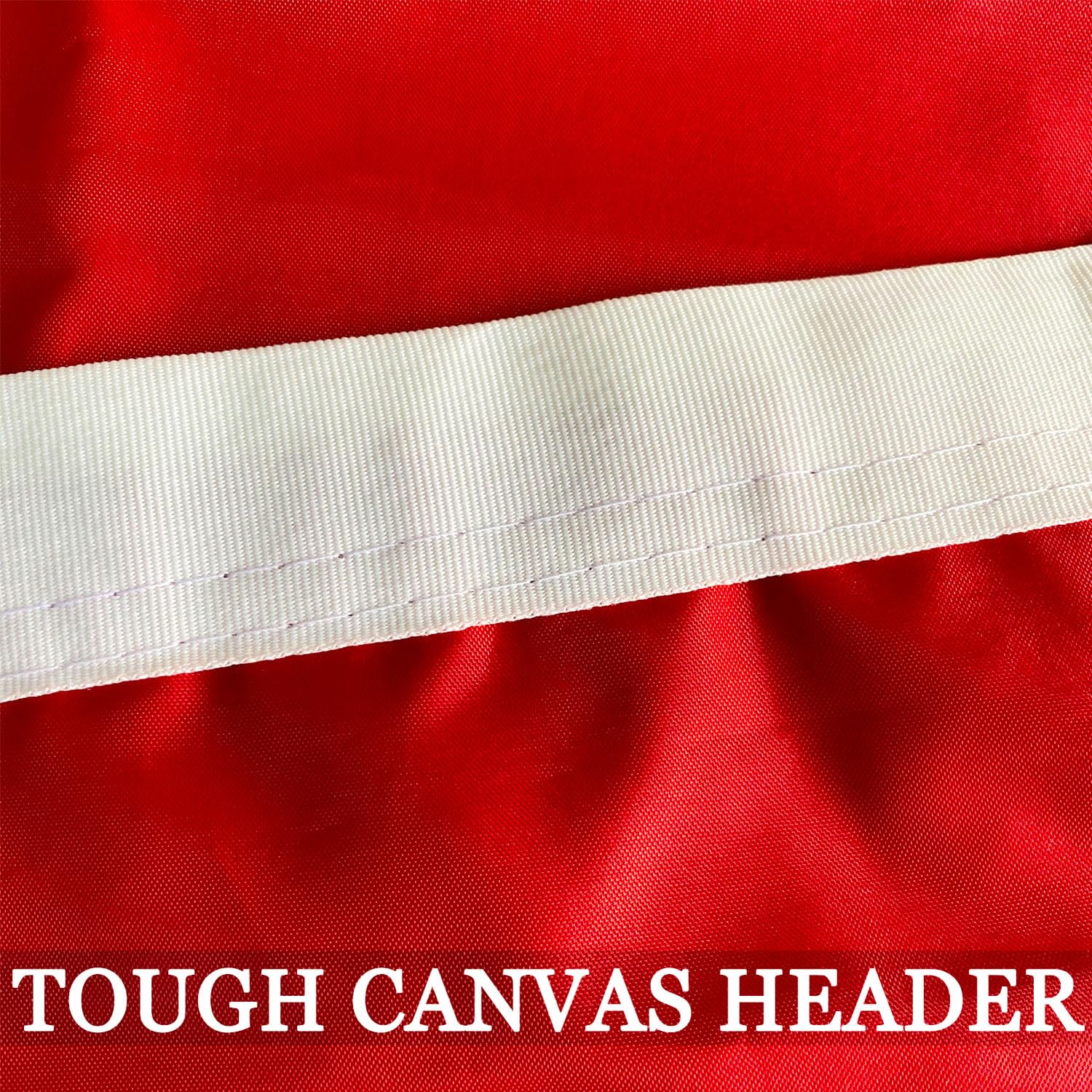 AXJBW USMC flag 3x5 canvas header supports durable mounting.