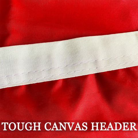 AXJBW USMC flag 3x5 canvas header supports durable mounting.