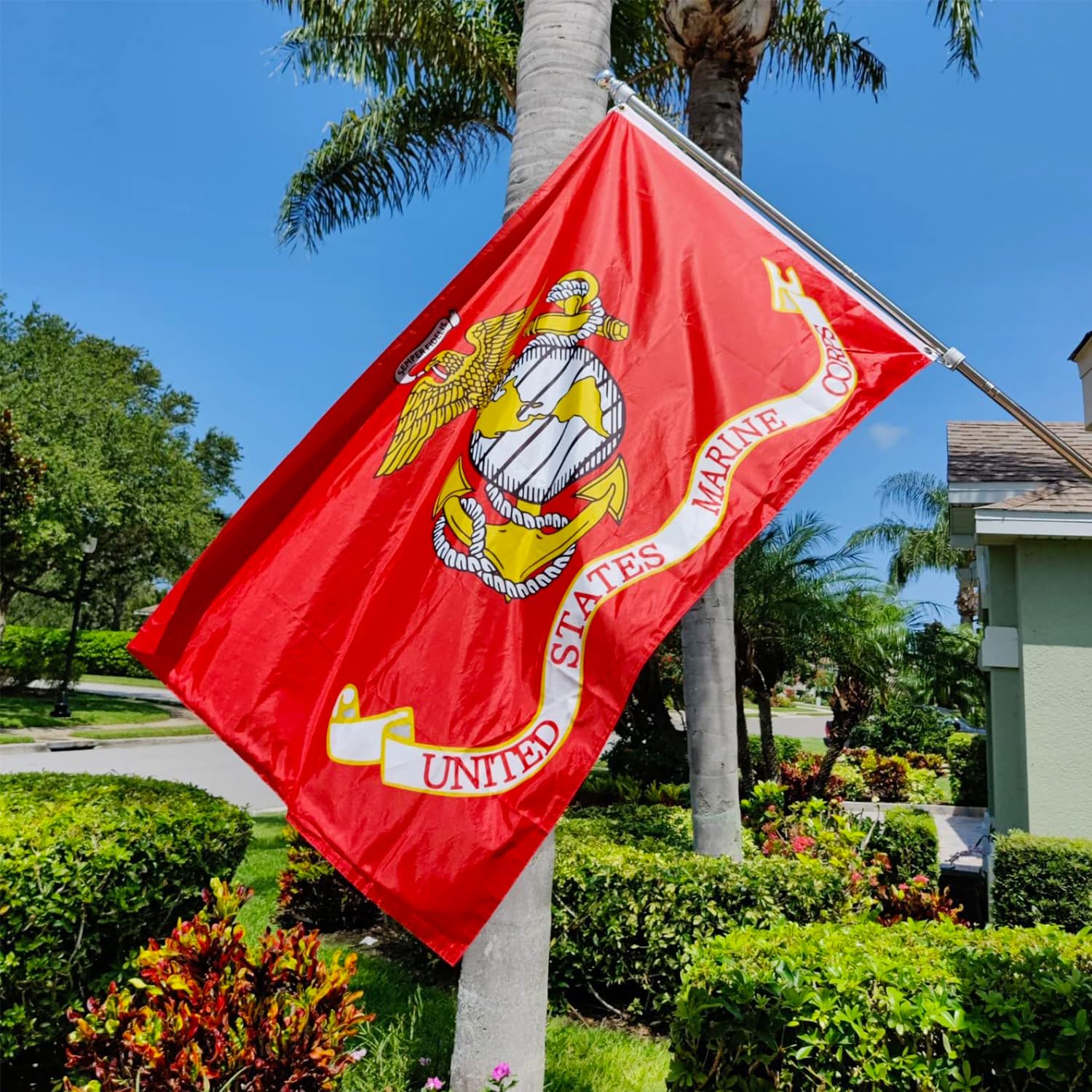AXJBW USMC flag 3x5 durable-240D polyester for outdoor wear.