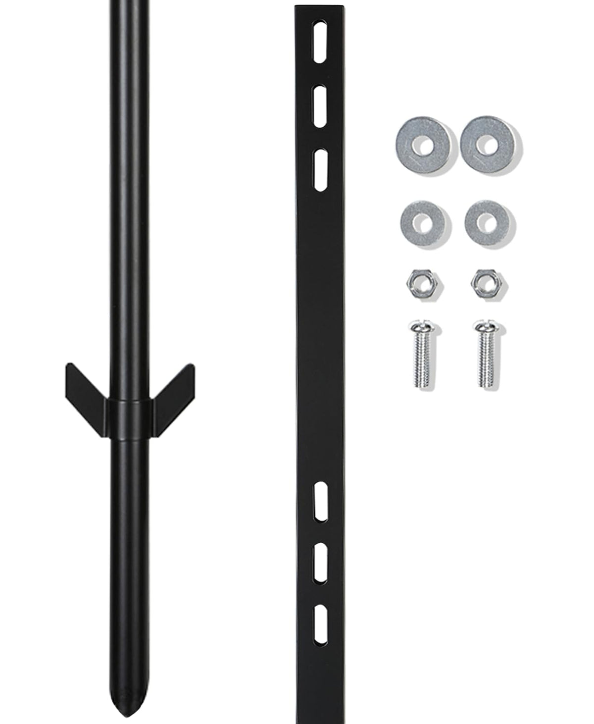 Axmorety 2pc 36in yard sign stake with barbed base secures outdoor signage in wind.
