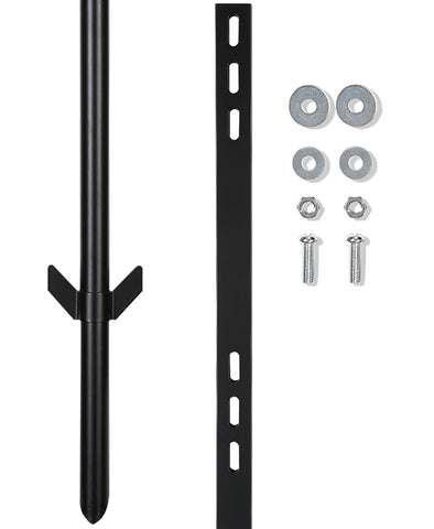 Axmorety 2pc 36in yard sign stake with barbed base secures outdoor signage in wind.