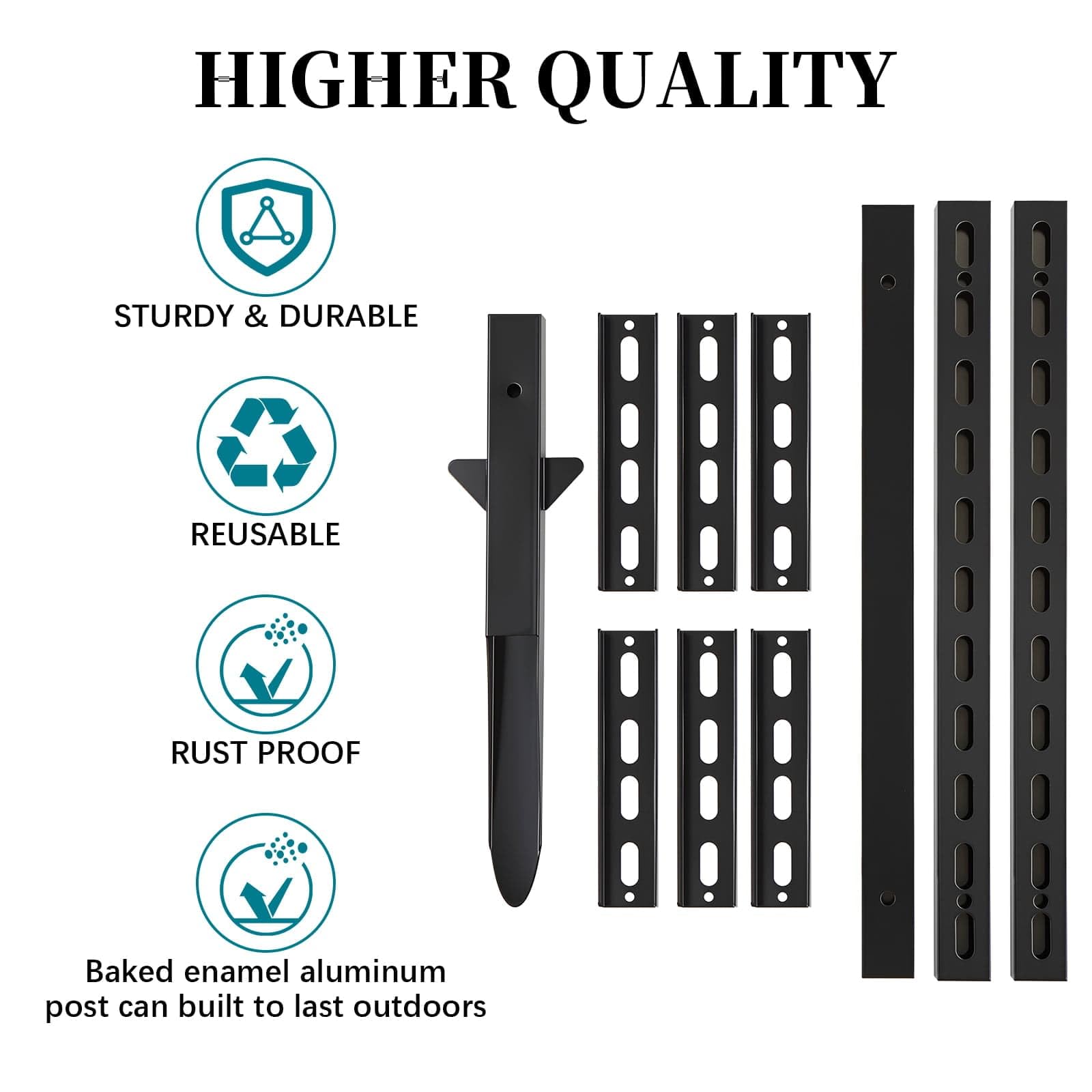 Axmorety adjustable pole with pre-drilled holes for various sign sizes.