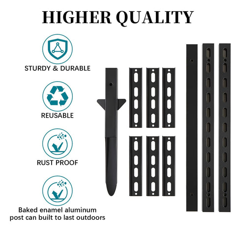 Axmorety adjustable pole with pre-drilled holes for various sign sizes.