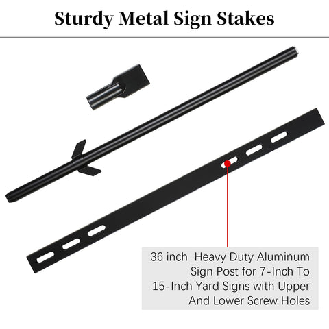 Axmorety 2pc yard sign posts allow quick height adjustment for various signs.