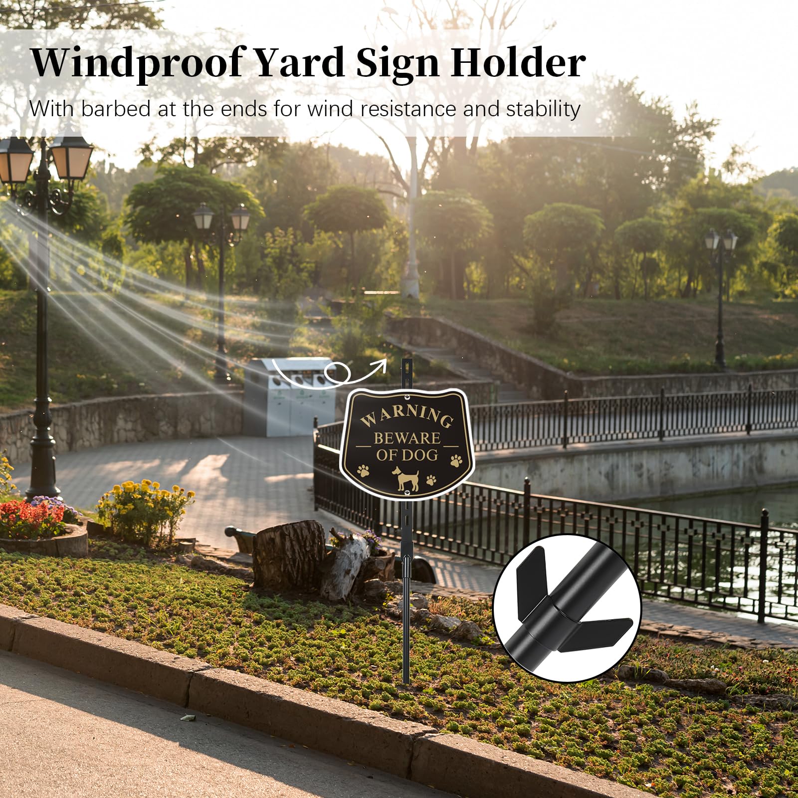 Axmorety yard sign stake for front yard and garden display.