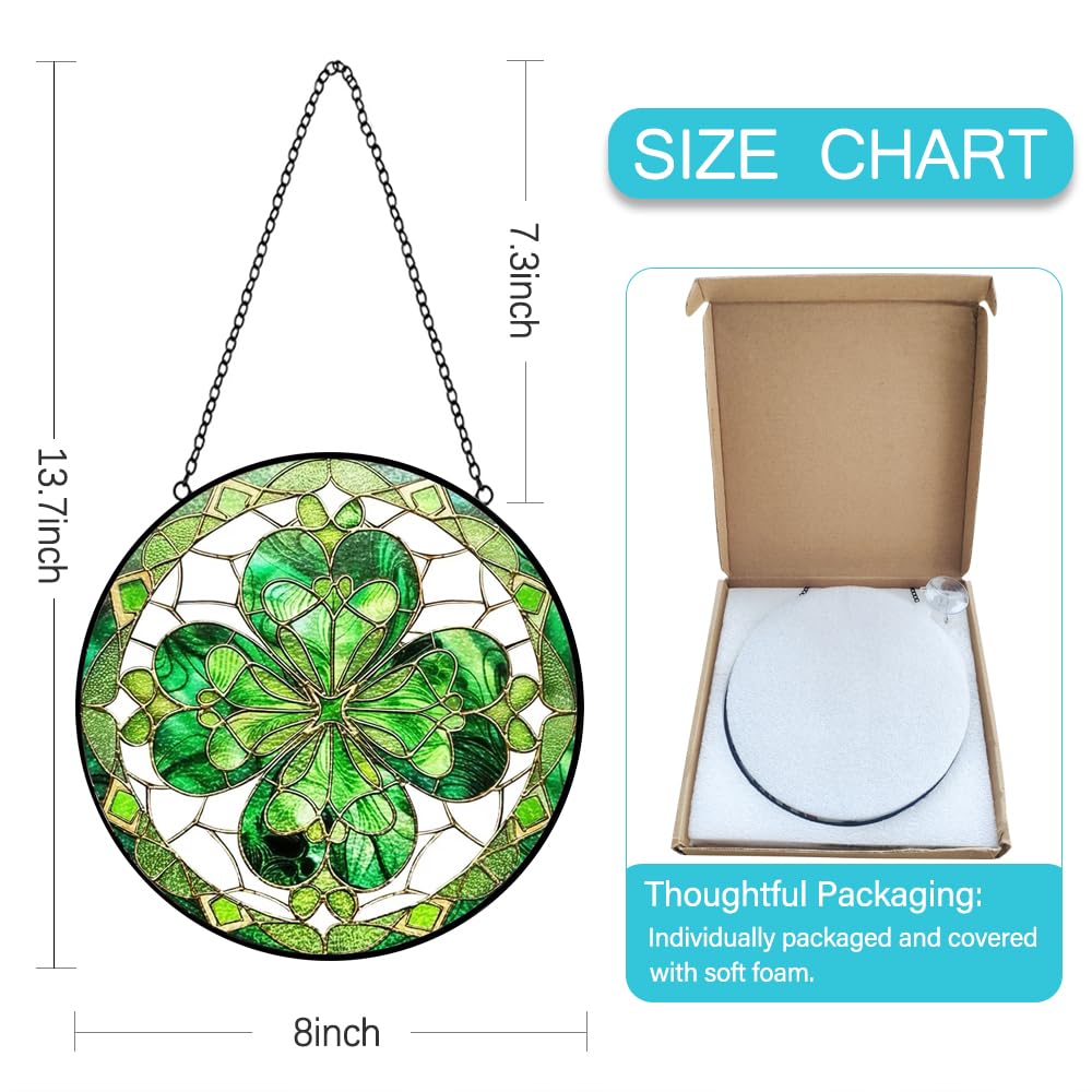AXmospo gift-ready clover suncatcher ideal for Irish-themed decor.