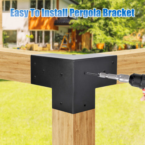 AXWHYS outdoor pergola brackets installed on patio or gazebo