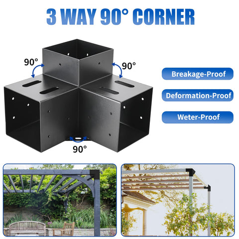 AXWHYS pergola brackets with pre-drilled holes simplify DIY installation