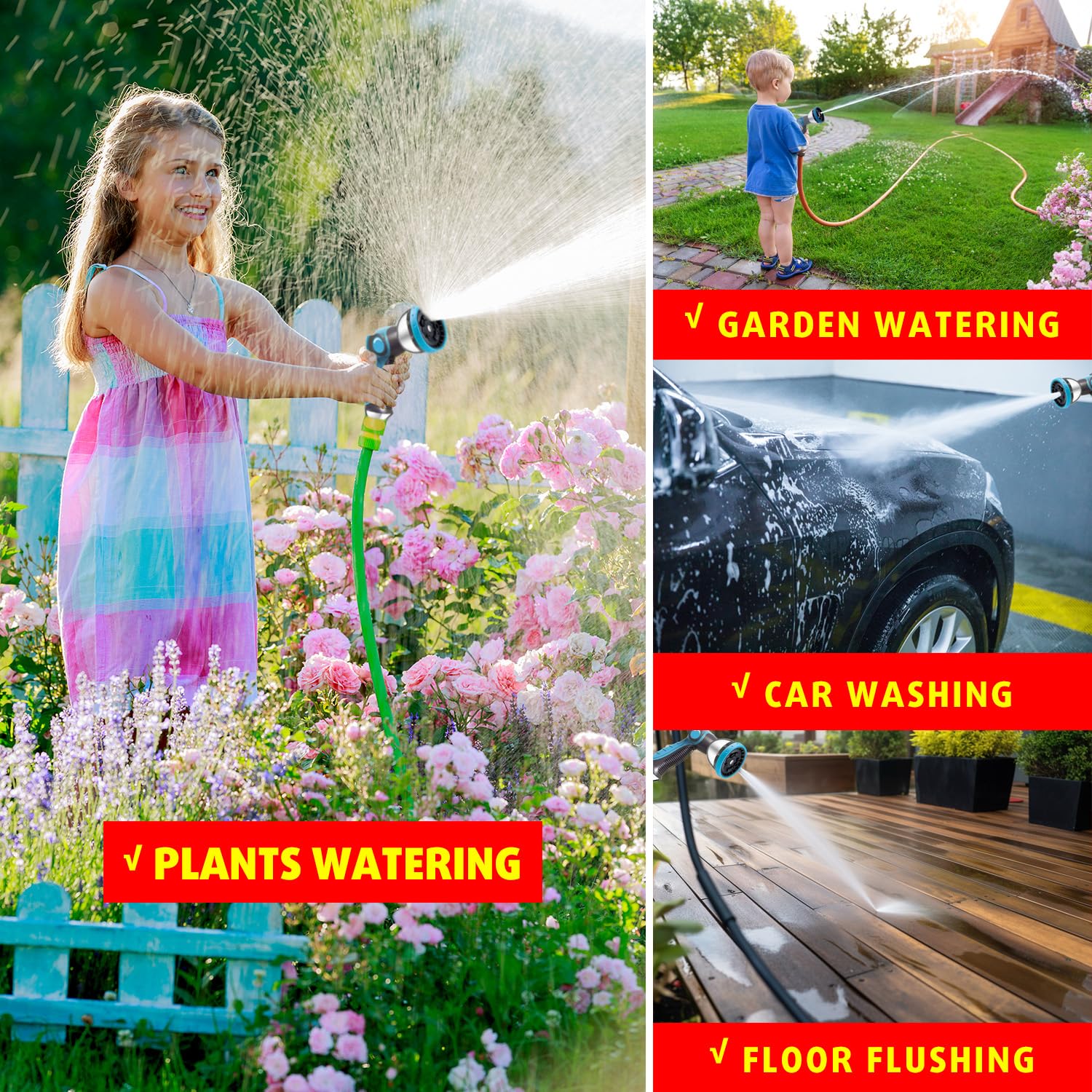 AyayaBoss garden hose nozzle includes leak-free rings for secure connection