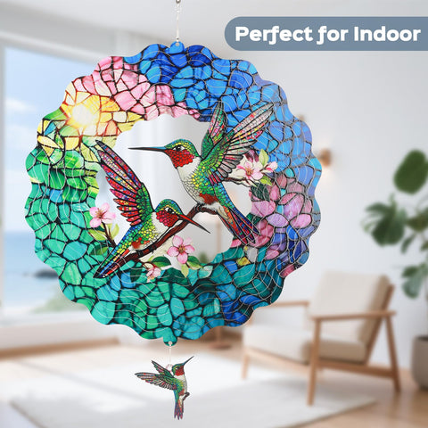 Ayadon Hummingbird Wind Spinner wall display adds festive flair near windows