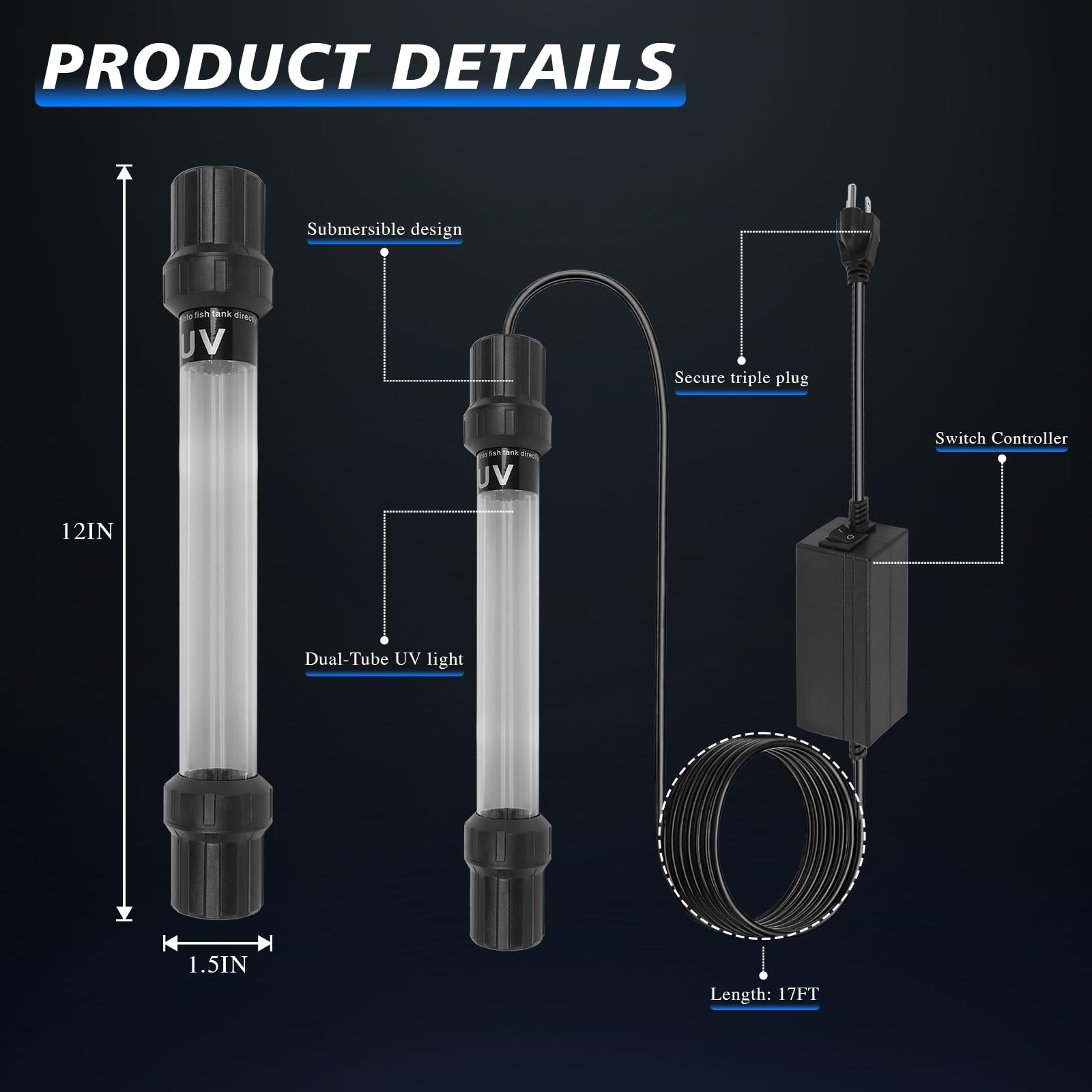 Ayamaxon UV-C sterilizer in action with 254nm light for fast water purification.