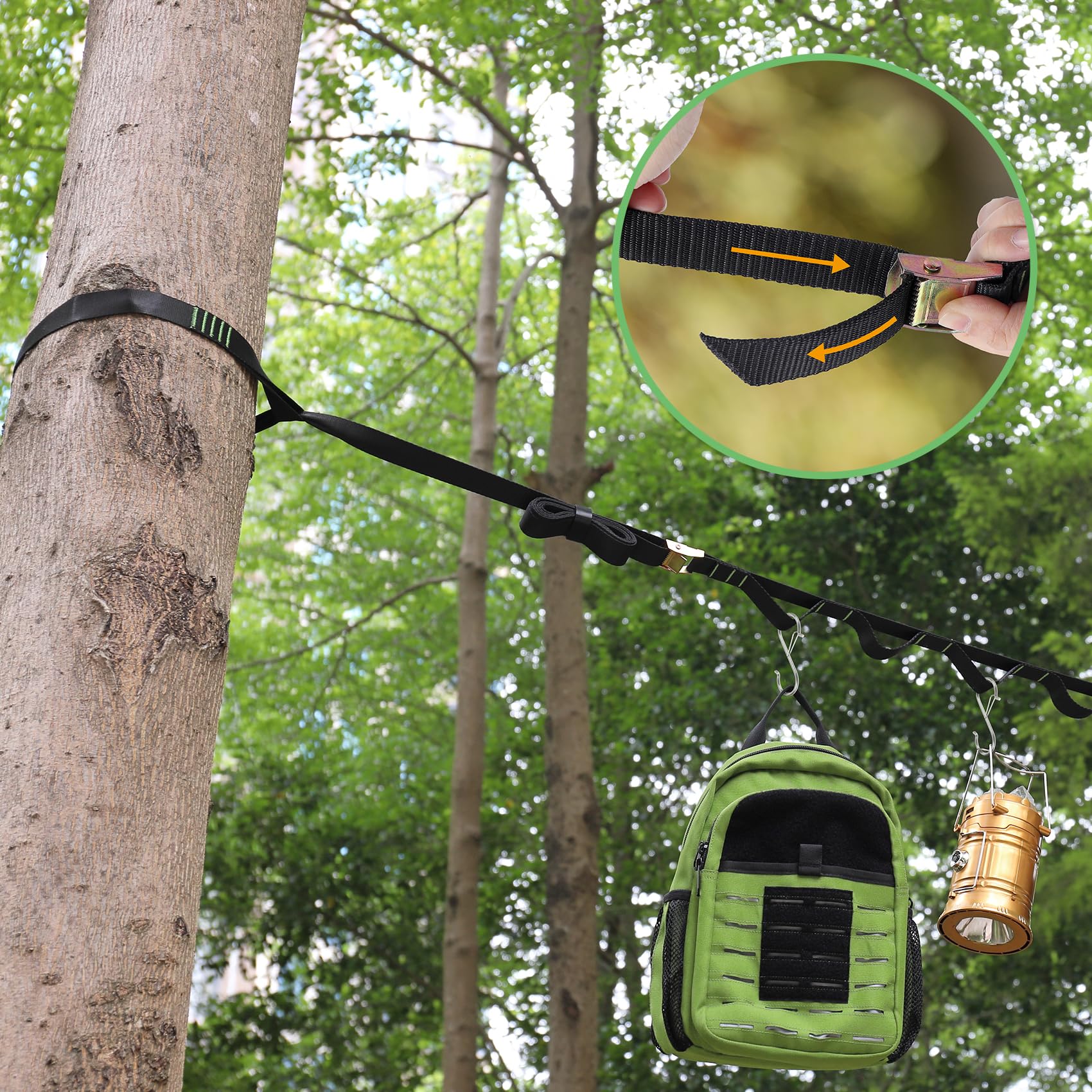 Ayaport kit with four carabiners ready to hang camping items