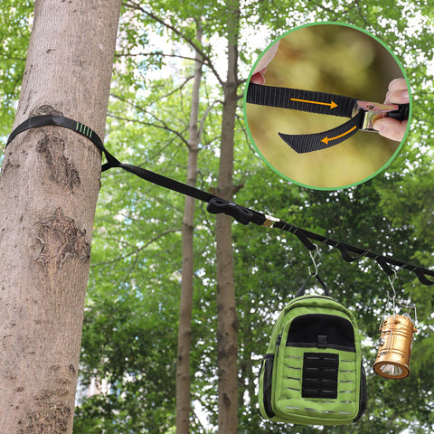 Ayaport kit with four carabiners ready to hang camping items