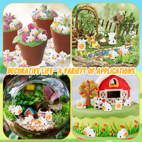 Aydinids miniature cow collection for fairy gardens and moss landscapes.