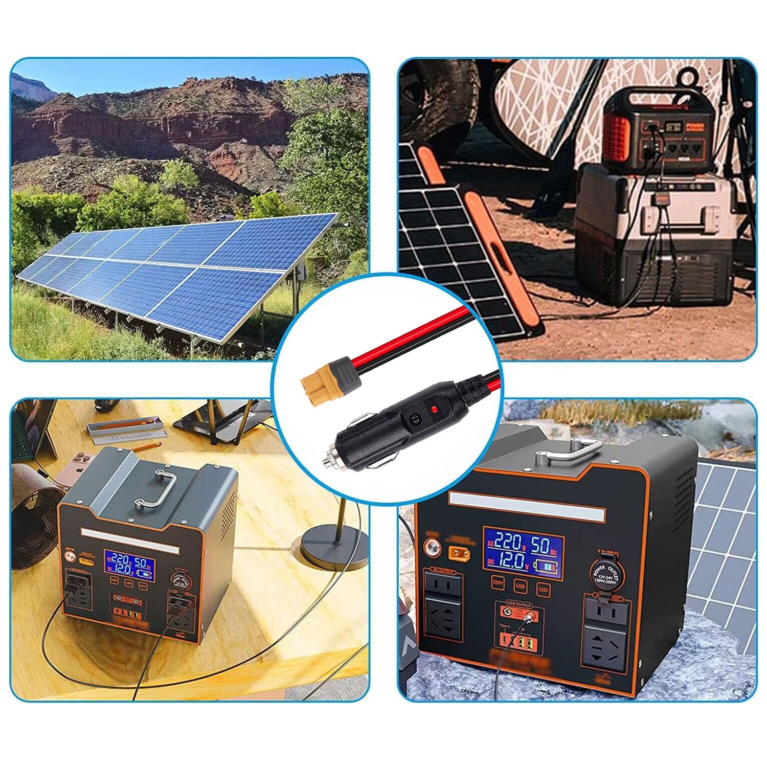 AYECEHI rugged extension cable suitable for solar panels and portable power stations.