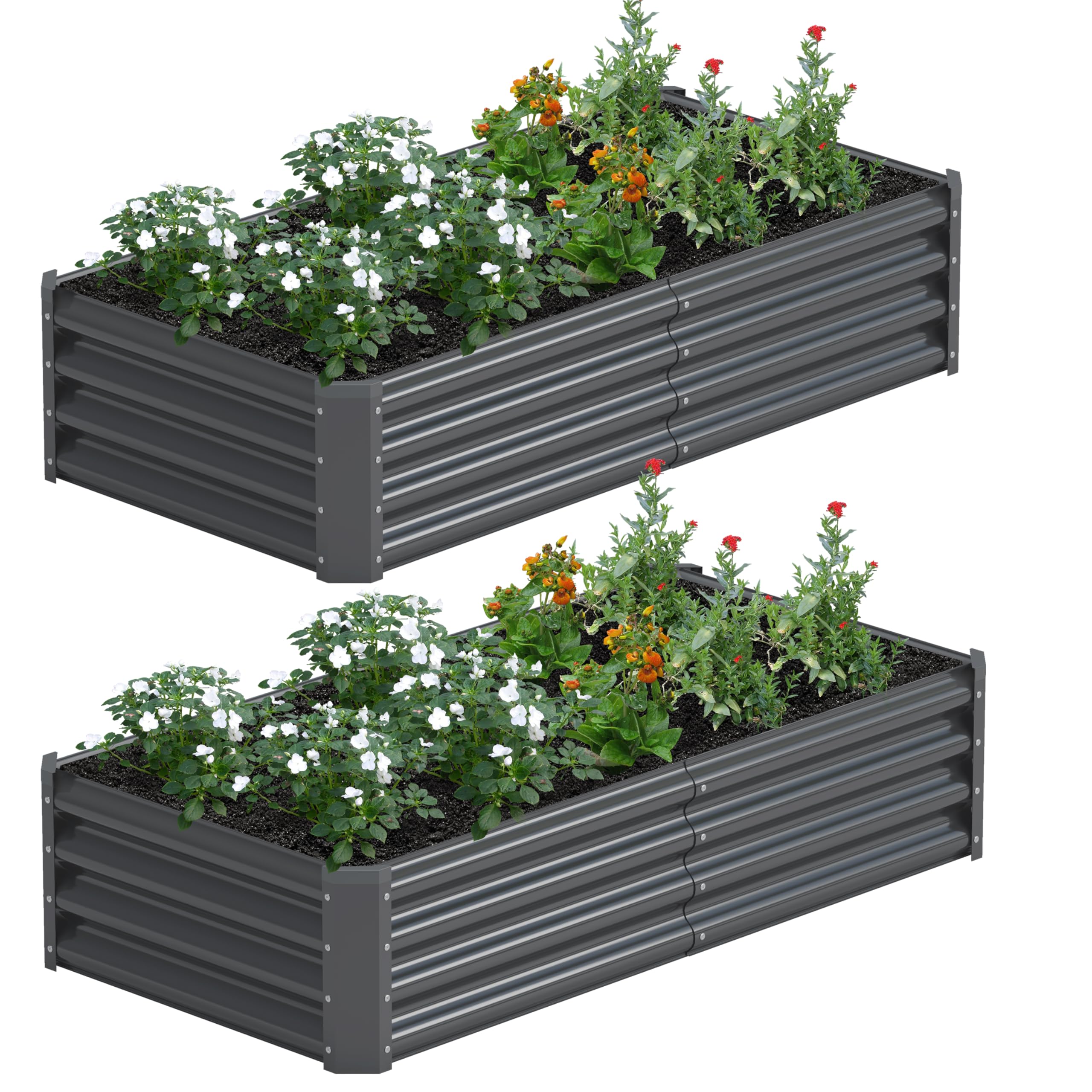 Ayen Guard 2-piece raised garden bed, assembled and ready for vegetables or flowers.