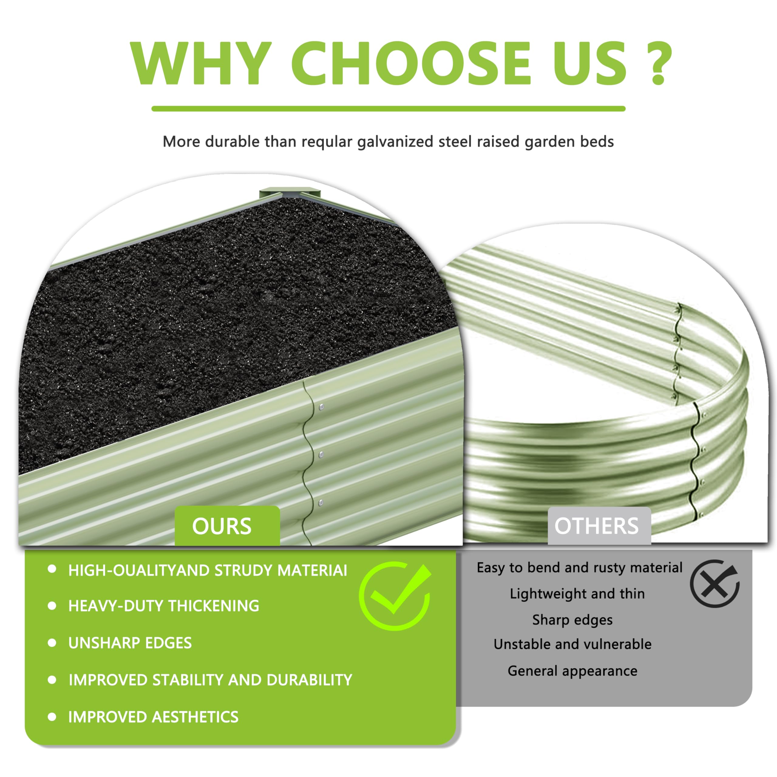 Ayen Guard outdoor green garden bed enhances any patio or yard.