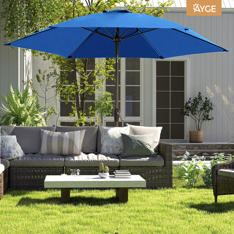 Ayge 7.5ft backyard umbrella creates inviting shade in gardens