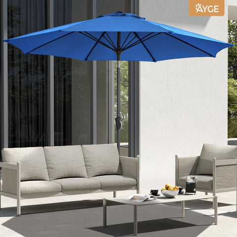Ayge 8 fiberglass ribs offer sturdy support against breezy days.