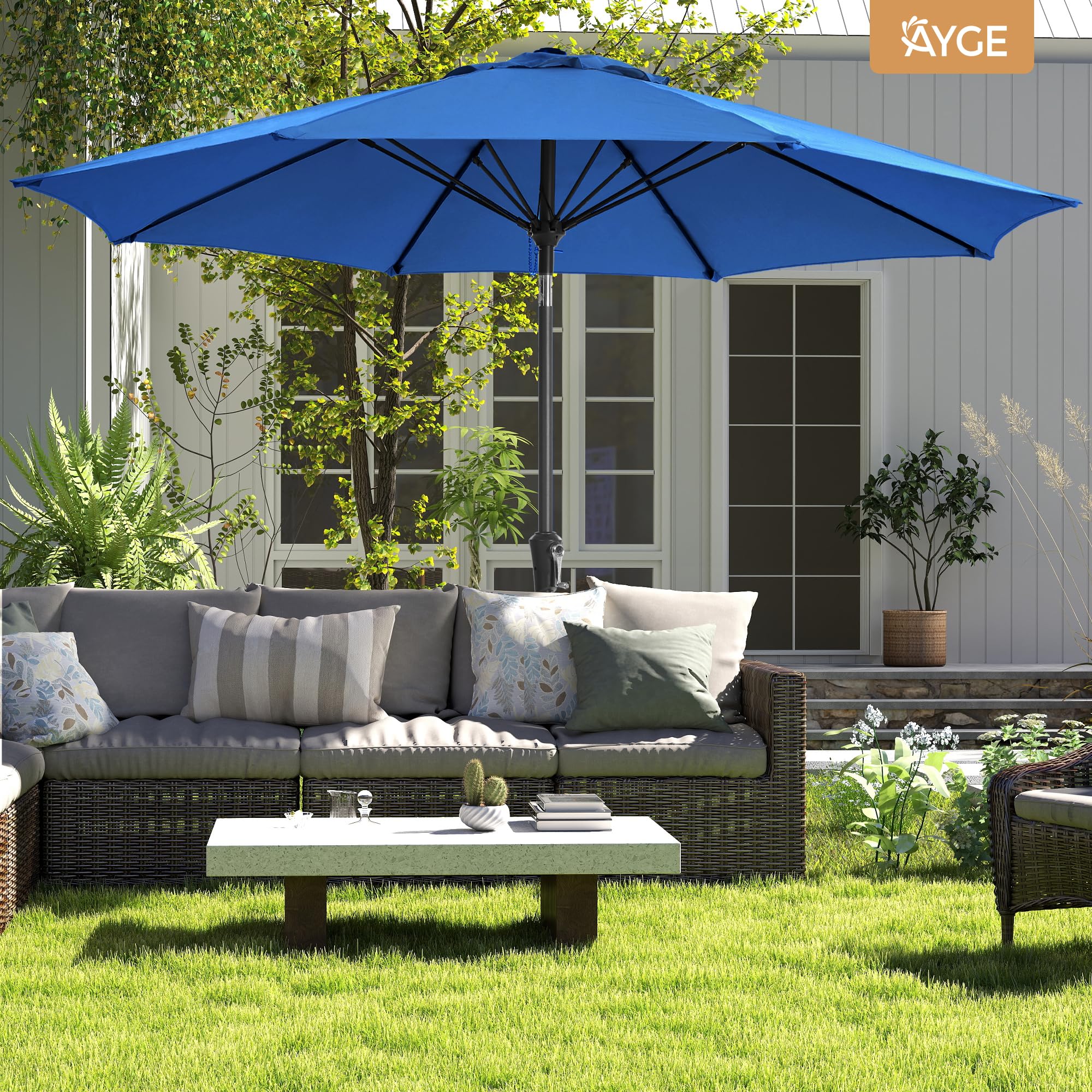 Ayge canopy offers 97% UV protection for cooler, safer shade.