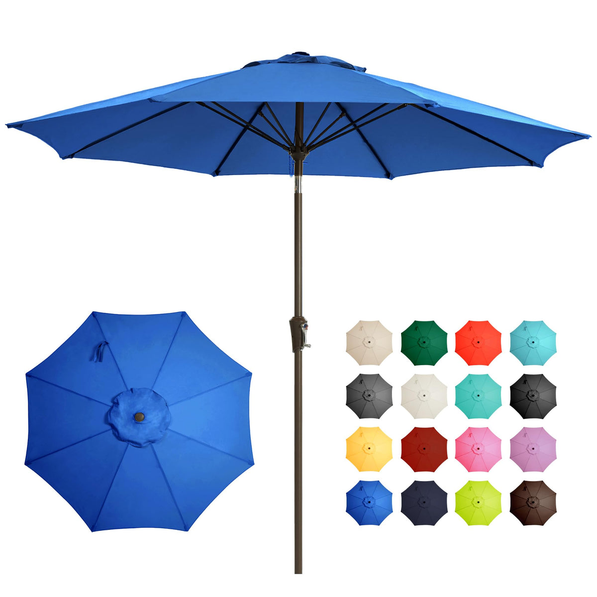 Ayge 9FT large canopy umbrella shielding outdoor dining from intense sun.