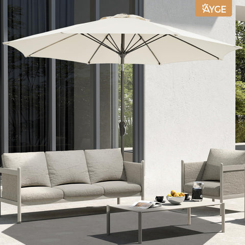 Ayge 9ft umbrella with 8 fiberglass ribs for strong wind resistance