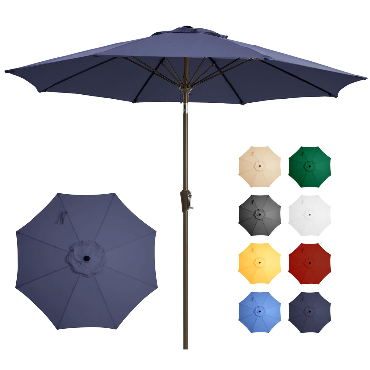 Ayge 9FT outdoor umbrella canopy closeup shows UV protection and fade resistance.