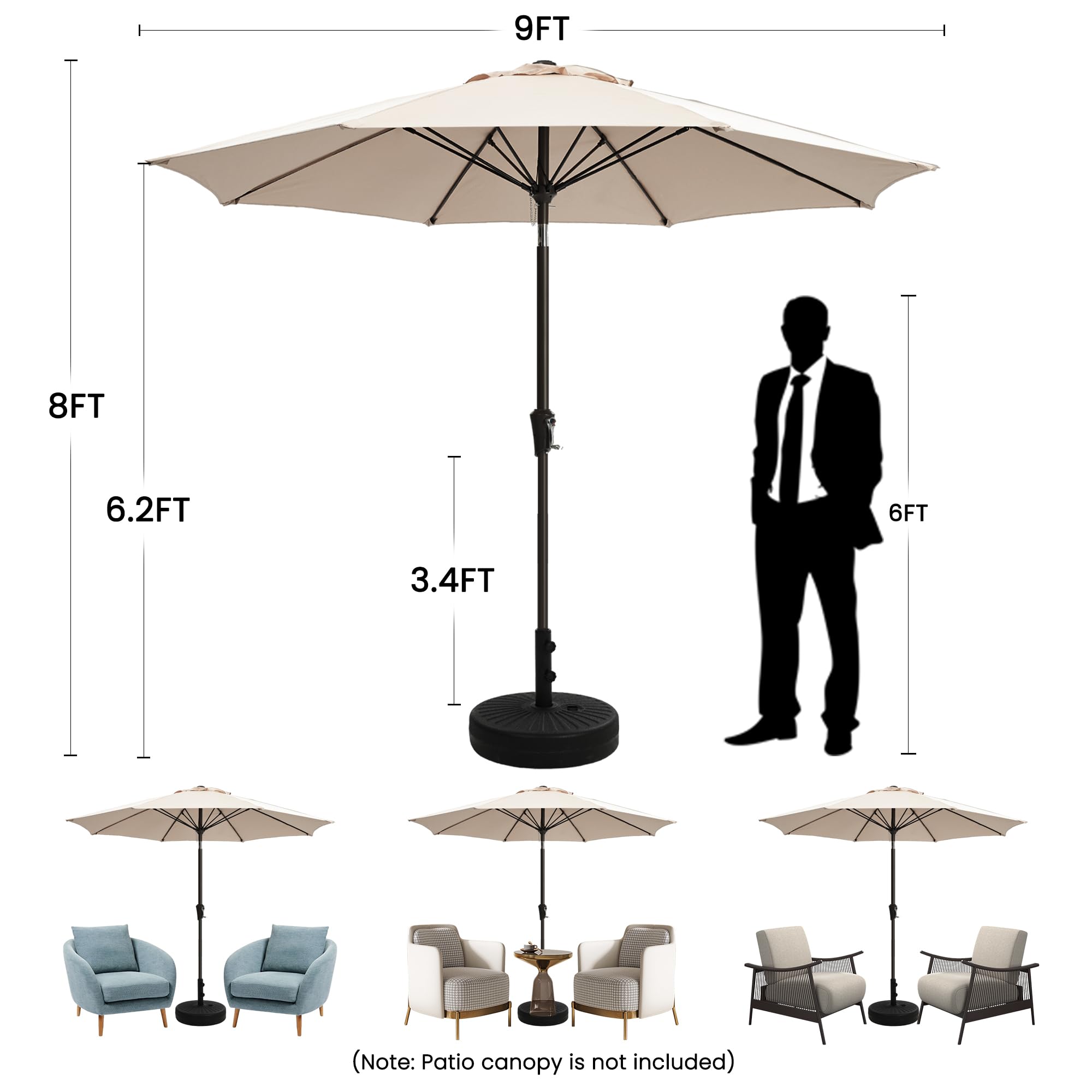 Ayge 9ft umbrella includes manual