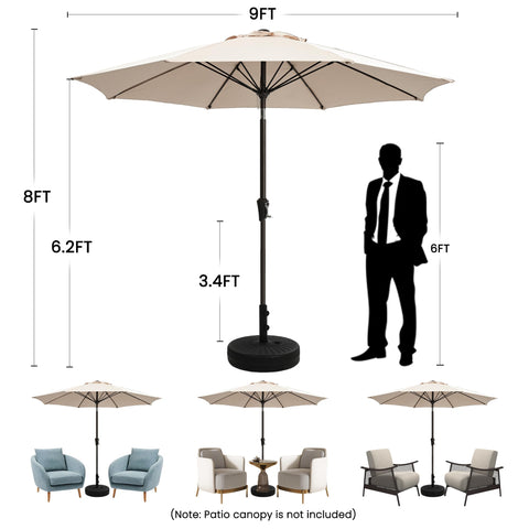 Ayge 9ft umbrella suited for deck, backyard, or poolside use