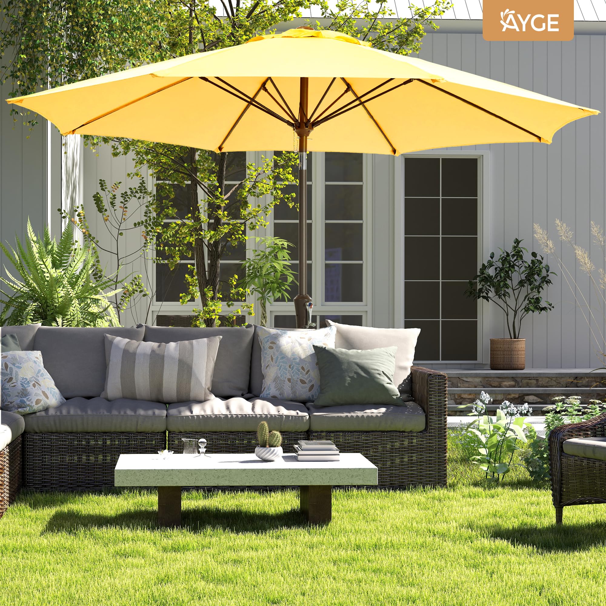 Ayge UV protection keeps seating areas cooler outdoors.