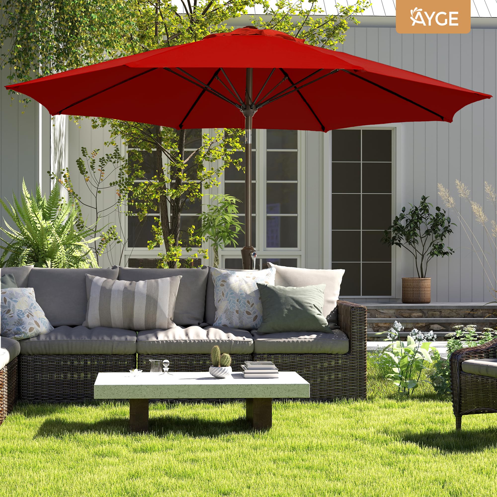 Ayge base not included; pair with a 50 lb base for stability.