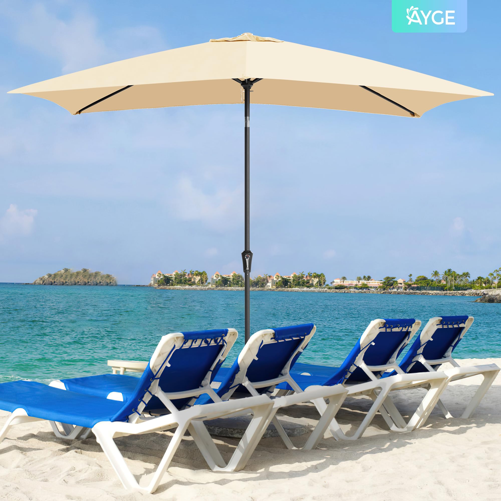 Ayge base not included, requires a minimum 50 lb base for stability.