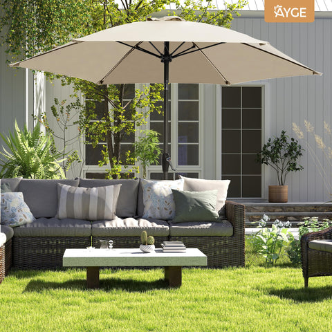 Ayge umbrella base not included; pair with a 50 lb base.