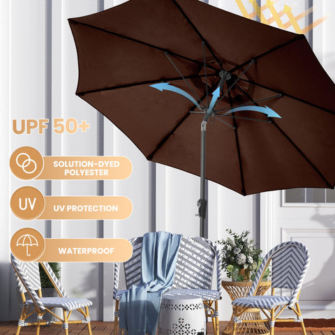 Ayge push-button tilt enables easy sun shading throughout the day.