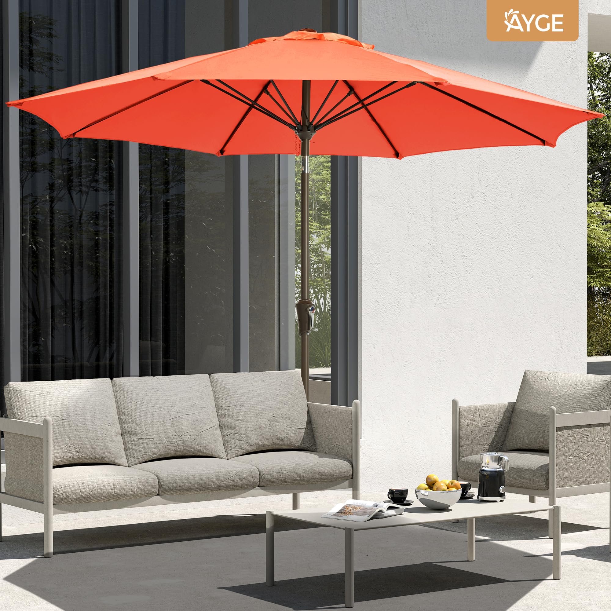 Ayge vented canopy design improves airflow and reduces wind pressure.