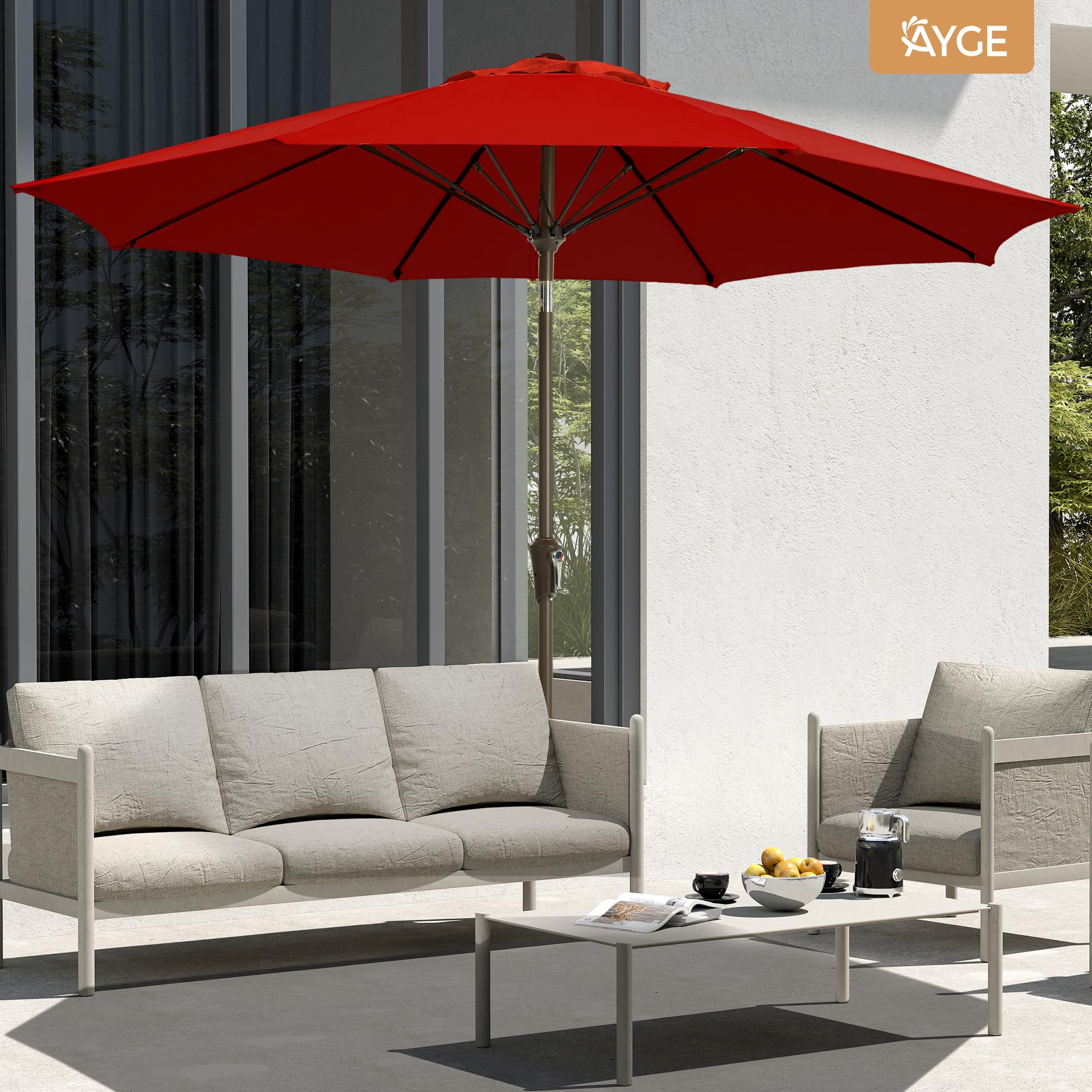 Ayge versatile shade suitable for decks, gardens, and poolside tables.