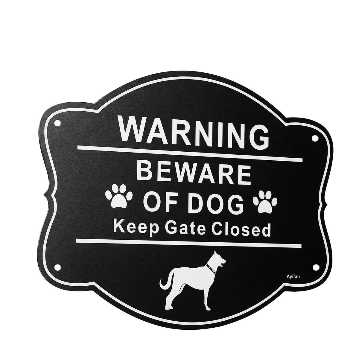 Ayifan beware dog sign fence 10x8 inch clearly visible for yard warning