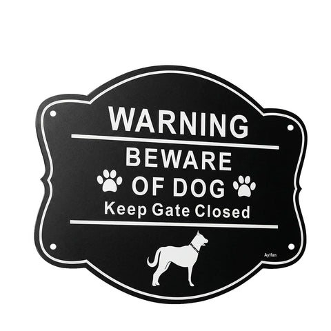 Ayifan beware dog sign fence 10x8 inch clearly visible for yard warning
