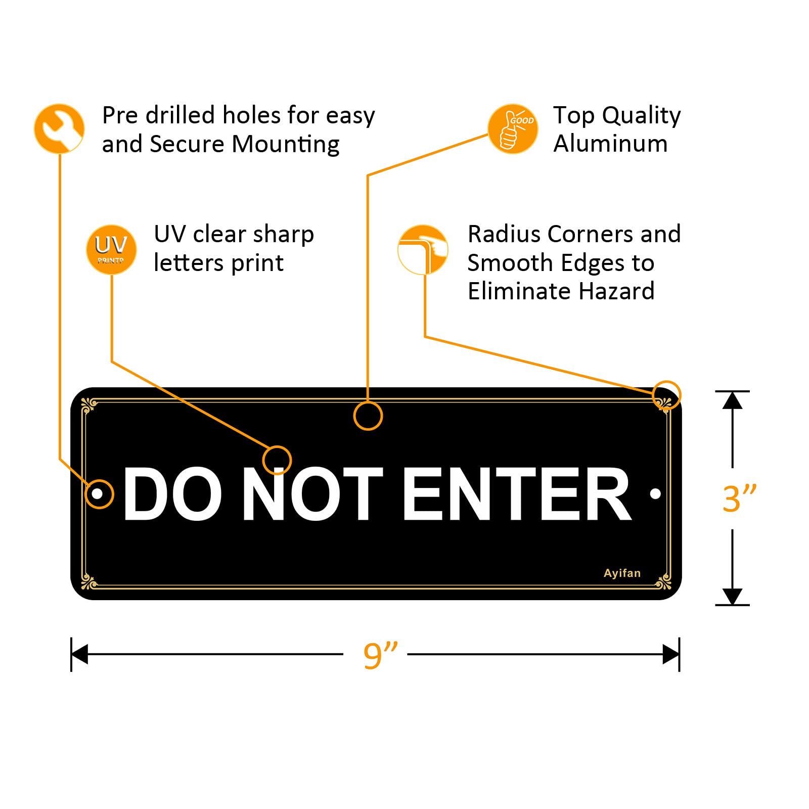 Ayifan do not enter sign aluminum rust-resistant for durable outdoor use