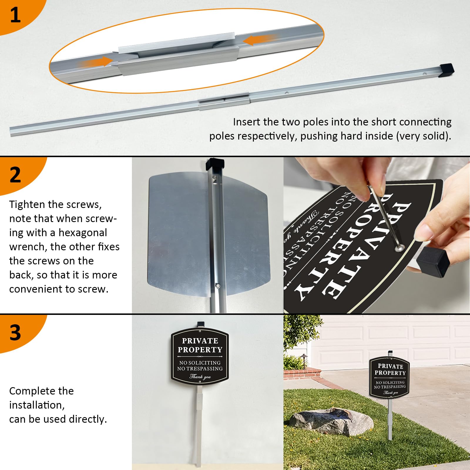Ayifan no trespassing sign with pre-drilled holes for quick mounting