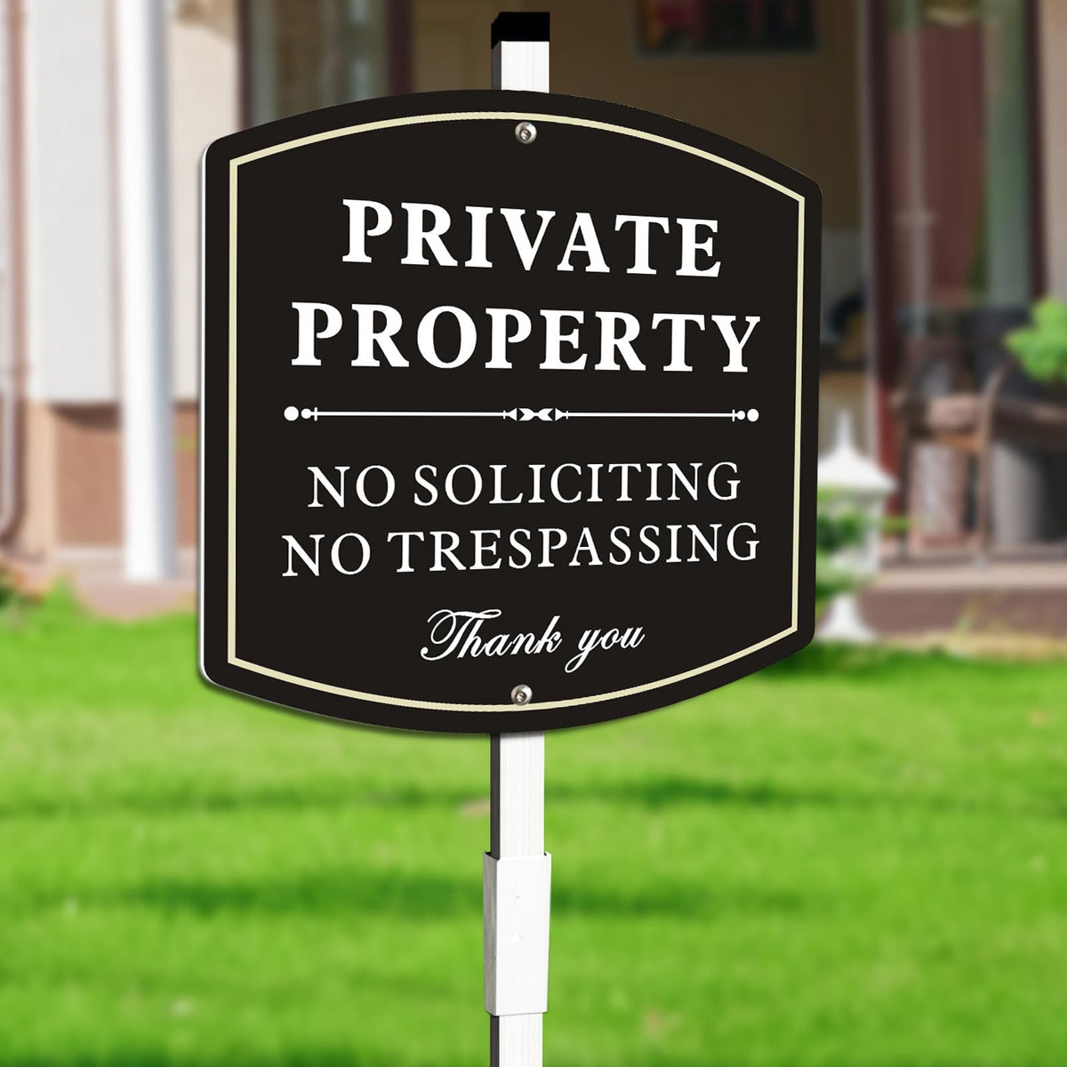 Ayifan no trespassing sign with stake for clear private-property visibility day and night